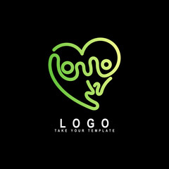 people logo with love, family, kids care, social design template