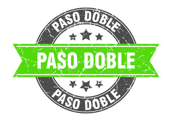 Obraz premium paso doble round stamp with ribbon. label sign