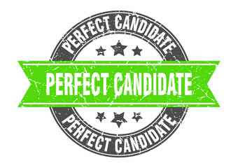 perfect candidate round stamp with ribbon. label sign