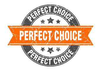 perfect choice round stamp with ribbon. label sign