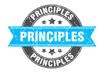 Obraz premium principles round stamp with ribbon. label sign