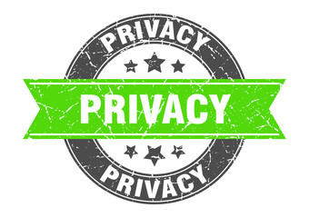Fototapeta premium privacy round stamp with ribbon. label sign