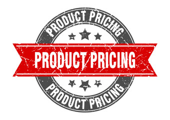 product pricing round stamp with ribbon. label sign