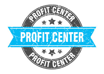 profit center round stamp with ribbon. label sign