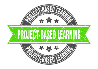 Obraz premium project-based learning round stamp with ribbon. label sign