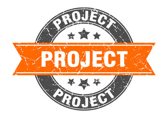 project round stamp with ribbon. label sign