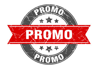 promo round stamp with ribbon. label sign