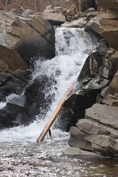 waterfall on the rocks
