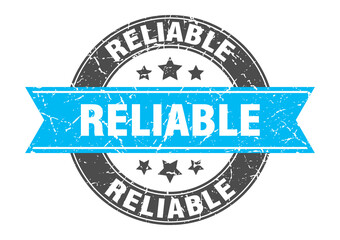 Fototapeta premium reliable round stamp with ribbon. label sign