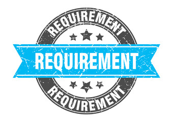 requirement round stamp with ribbon. label sign