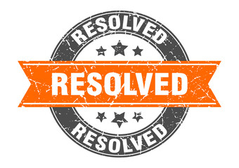 resolved round stamp with ribbon. label sign