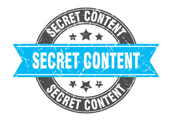 secret content round stamp with ribbon. label sign