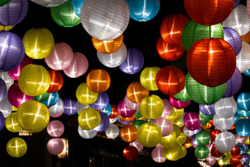 colorful lantern hanging up