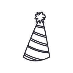party and striped hat line style icon vector design
