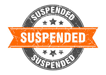 suspended round stamp with ribbon. label sign