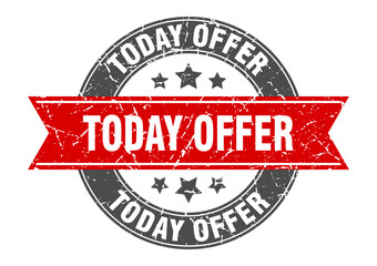 today offer round stamp with ribbon. label sign