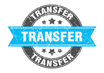 transfer round stamp with ribbon. label sign