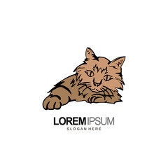 animal logo cat design and template