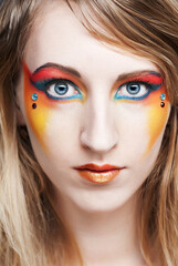 Creative makeup. Young woman.