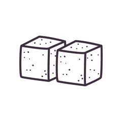 sugar cubes line and fill style icon vector design
