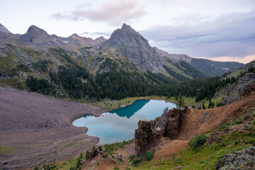 Backpacking trip in the San Juan Mountains of the Rocky Mountain Range near Mount Sneffels...
