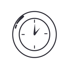 Clock line style icon vector design
