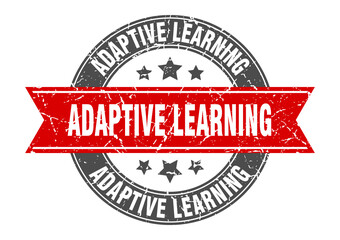 adaptive learning round stamp with ribbon. label sign