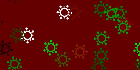 Light green, red vector texture with disease symbols.