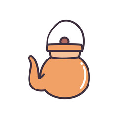 tea pot line and fill style icon vector design