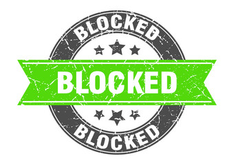 blocked round stamp with ribbon. label sign