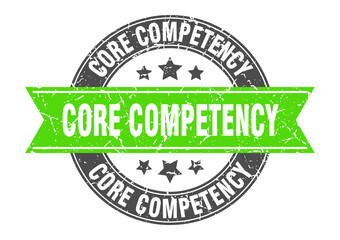 core competency round stamp with ribbon. label sign