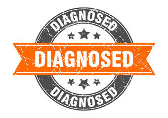 Obraz premium diagnosed round stamp with ribbon. label sign