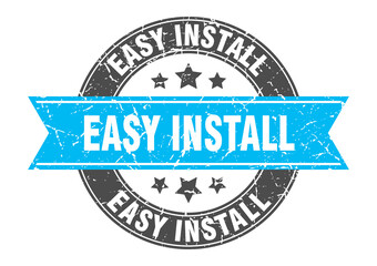 easy install round stamp with ribbon. label sign