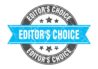 editor's choice round stamp with ribbon. label sign