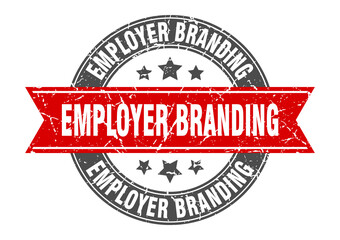 Fototapeta na wymiar employer branding round stamp with ribbon. label sign