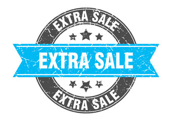 Obraz premium extra sale round stamp with ribbon. label sign