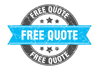 free quote round stamp with ribbon. label sign