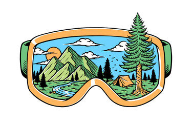 Nature in goggles illustration