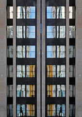 Building facade with reflections, Sao Paulo, Brazil