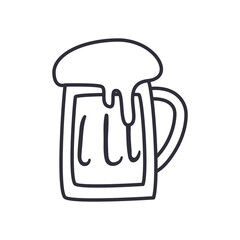 beer glass line style icon vector design