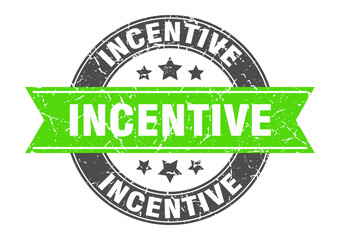 incentive round stamp with ribbon. label sign