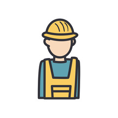 constructer man with helmet line and fill style icon vector design