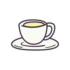 tea cup line and fill style icon vector design