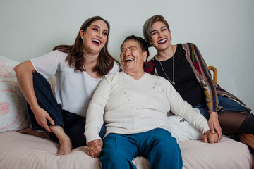 mexican adult daughters and grandmother in Mexico Latin America