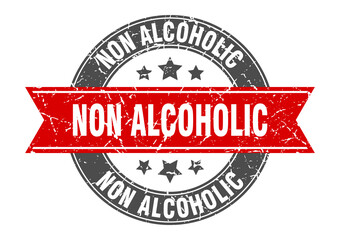 non alcoholic round stamp with ribbon. label sign