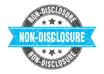 non-disclosure round stamp with ribbon. label sign