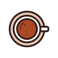 coffee cup line and fill style icon vector design