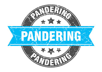 pandering round stamp with ribbon. label sign