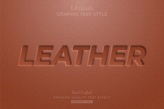 Leather Embossed Editable Eps Text Style Effect Premium