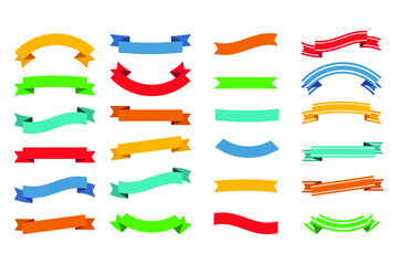 Set of Colorful Empty Ribbons And Banners